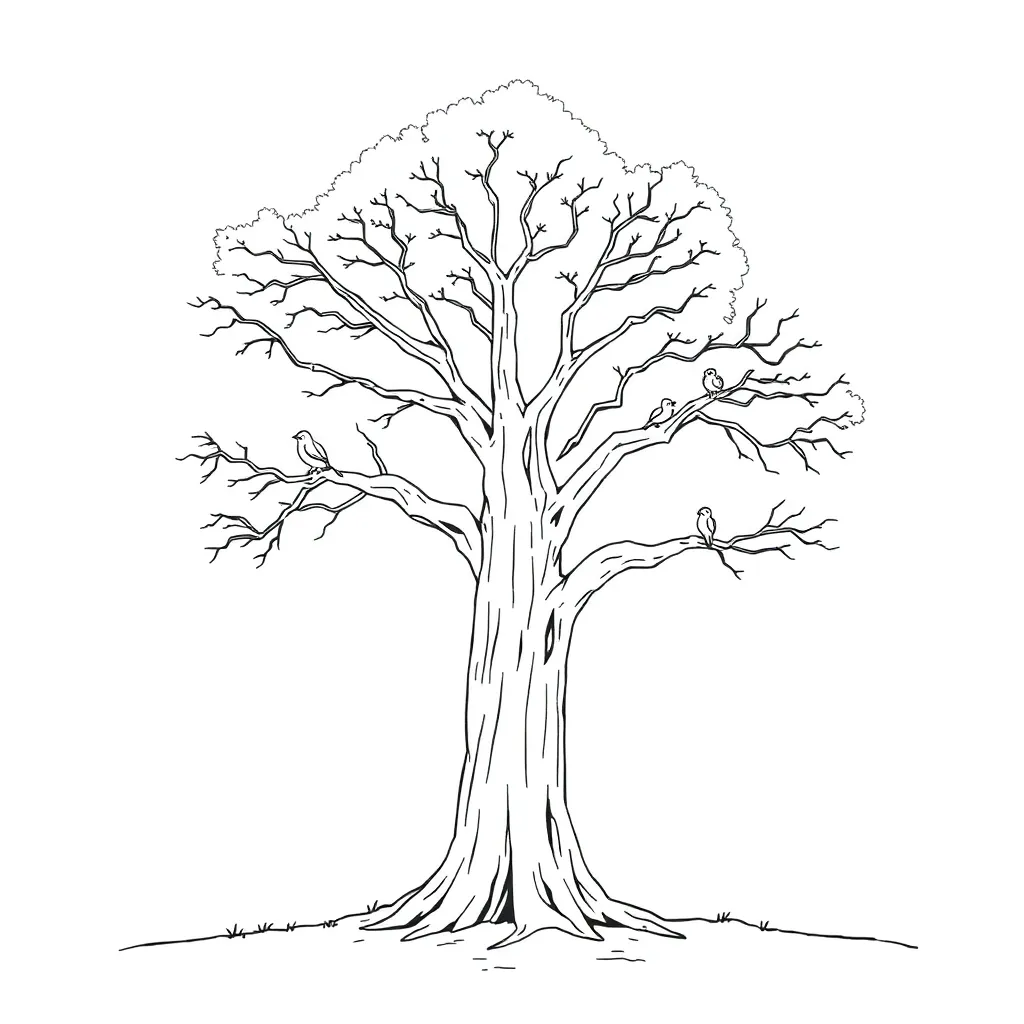 Tree coloring page