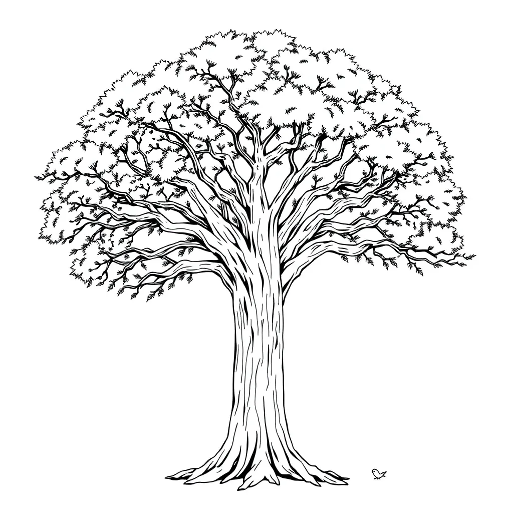 Tree coloring page