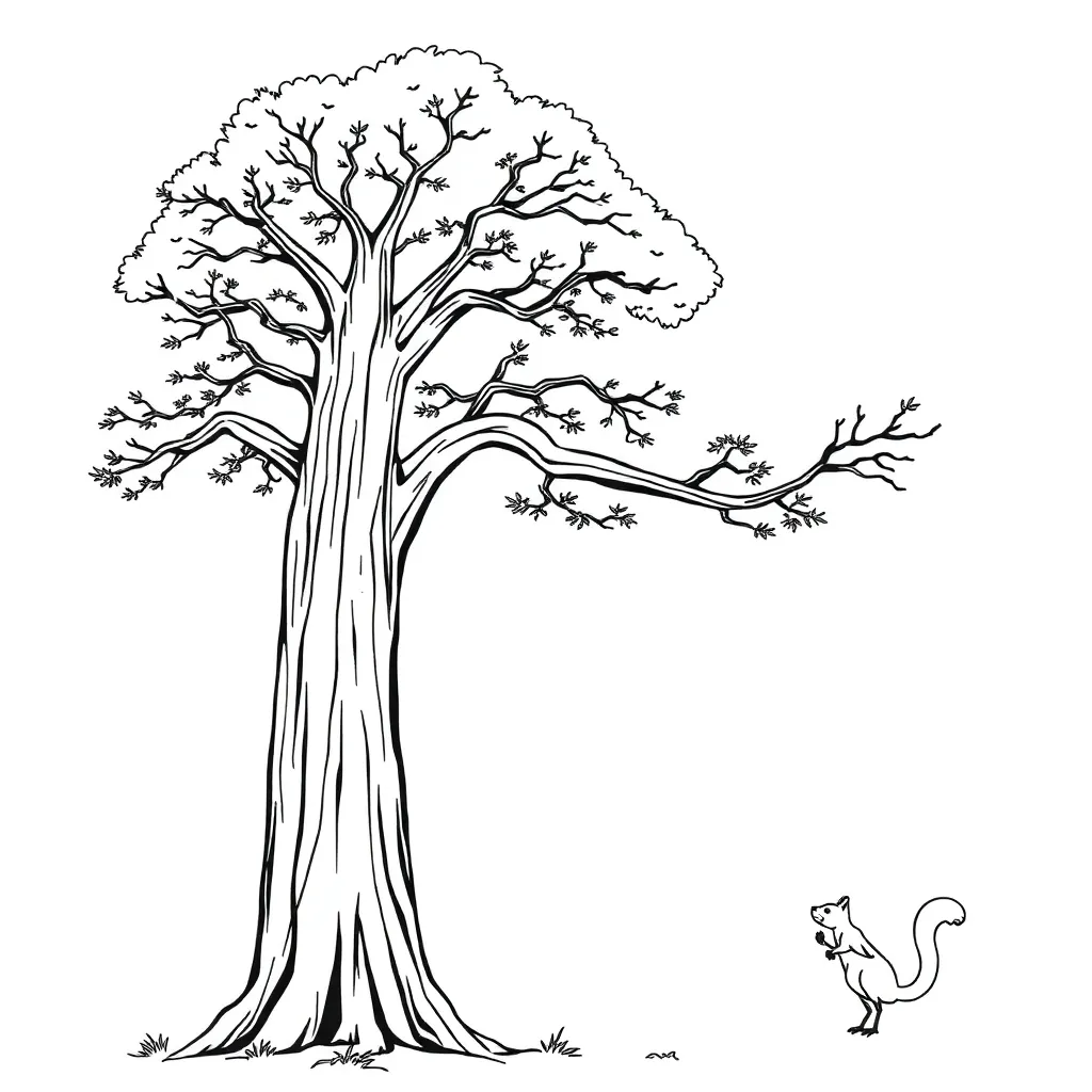 Tree coloring page