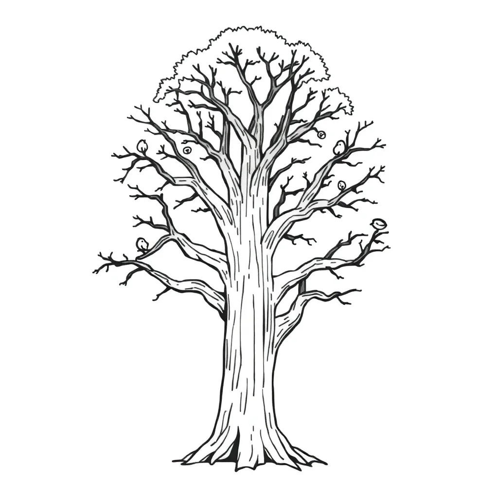 Tree coloring page