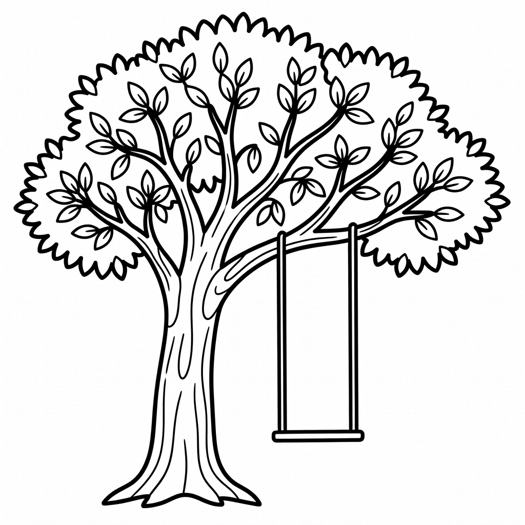 Tree coloring page