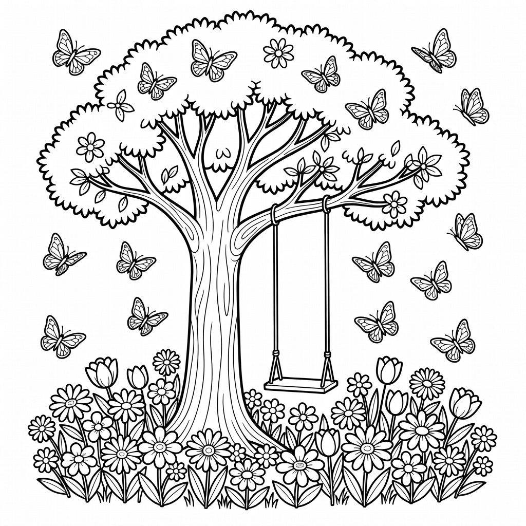 Tree coloring page