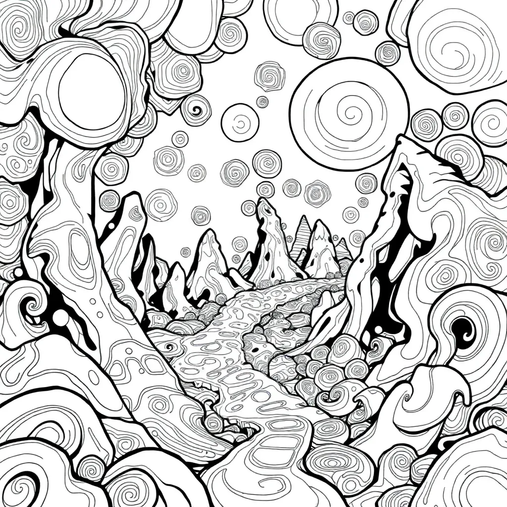 Trippy coloring page