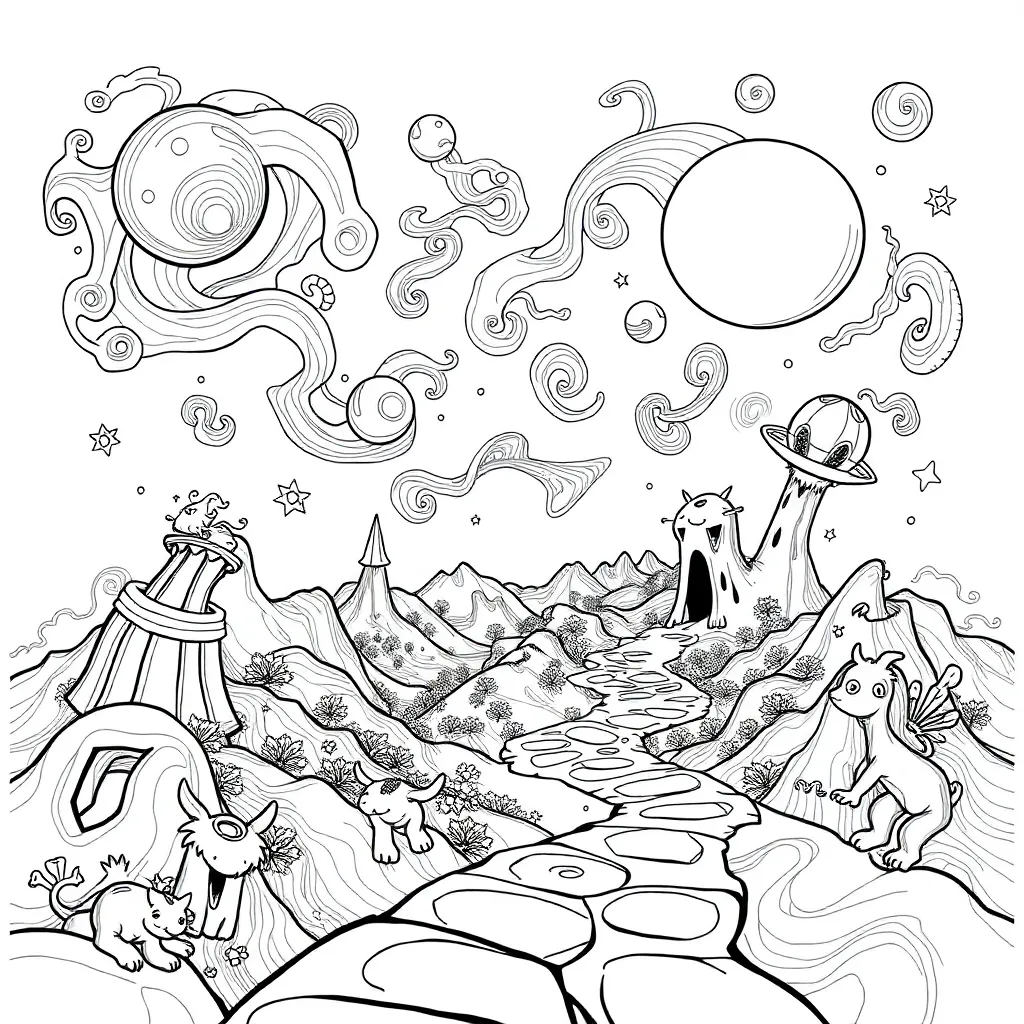 Trippy coloring page