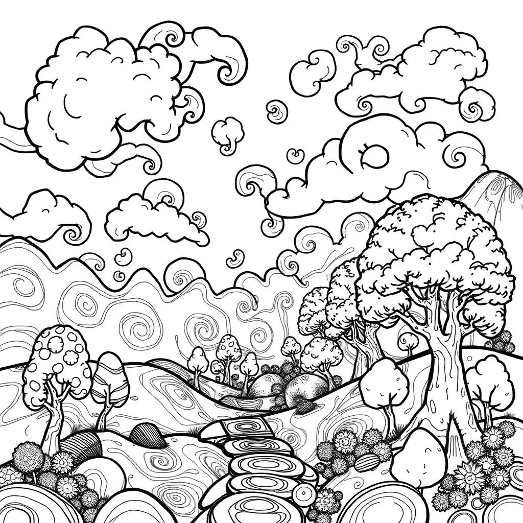 Trippy coloring page