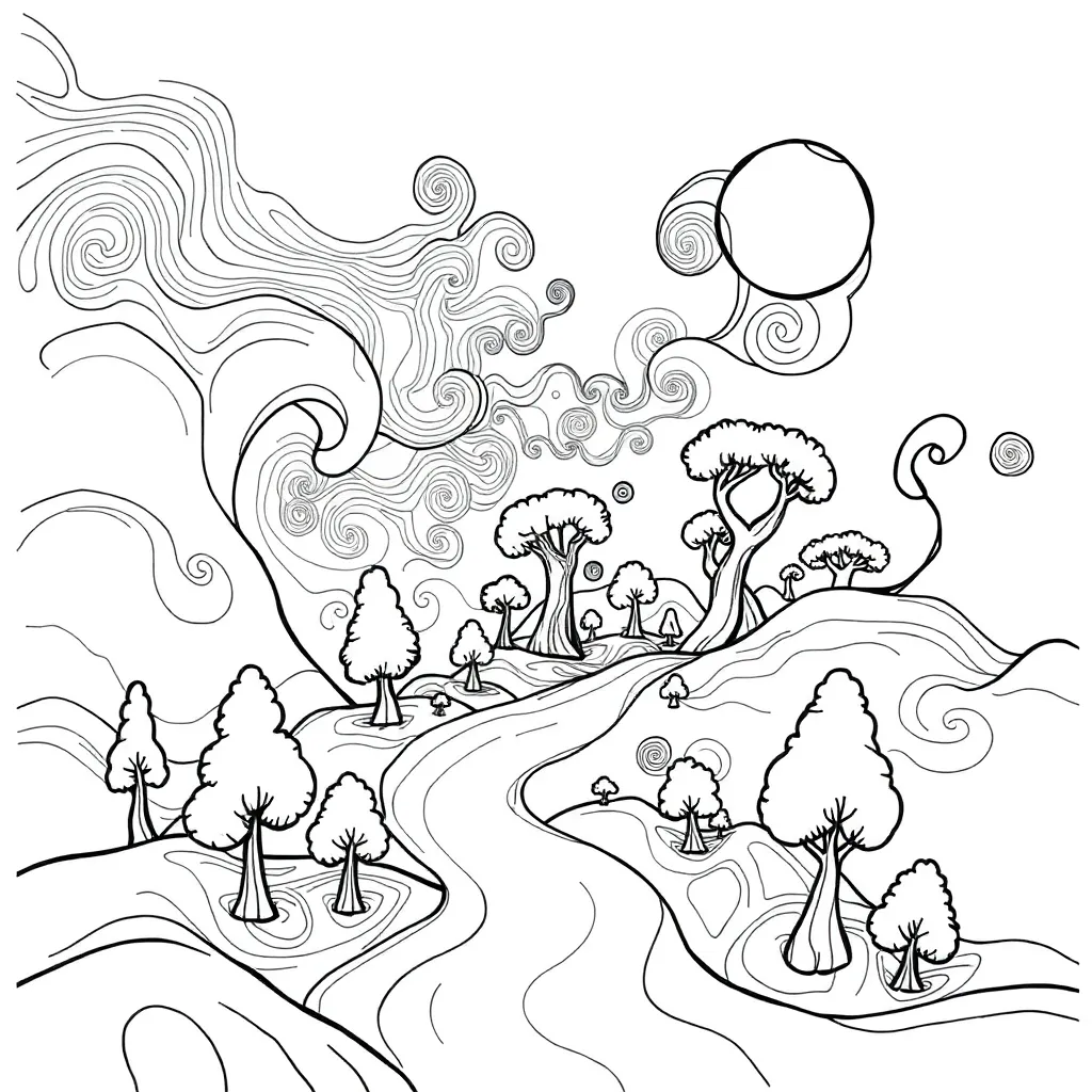 Trippy coloring page