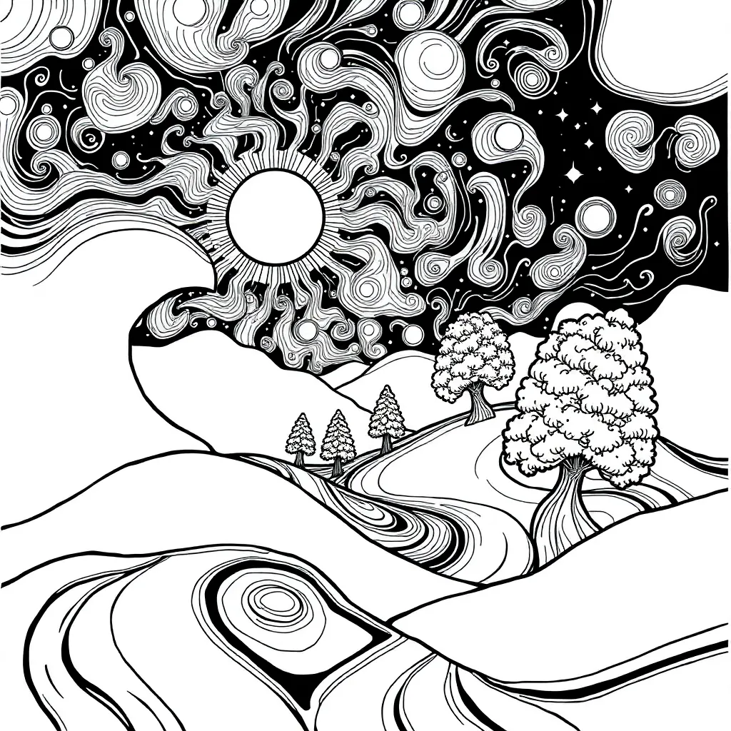 Trippy coloring page