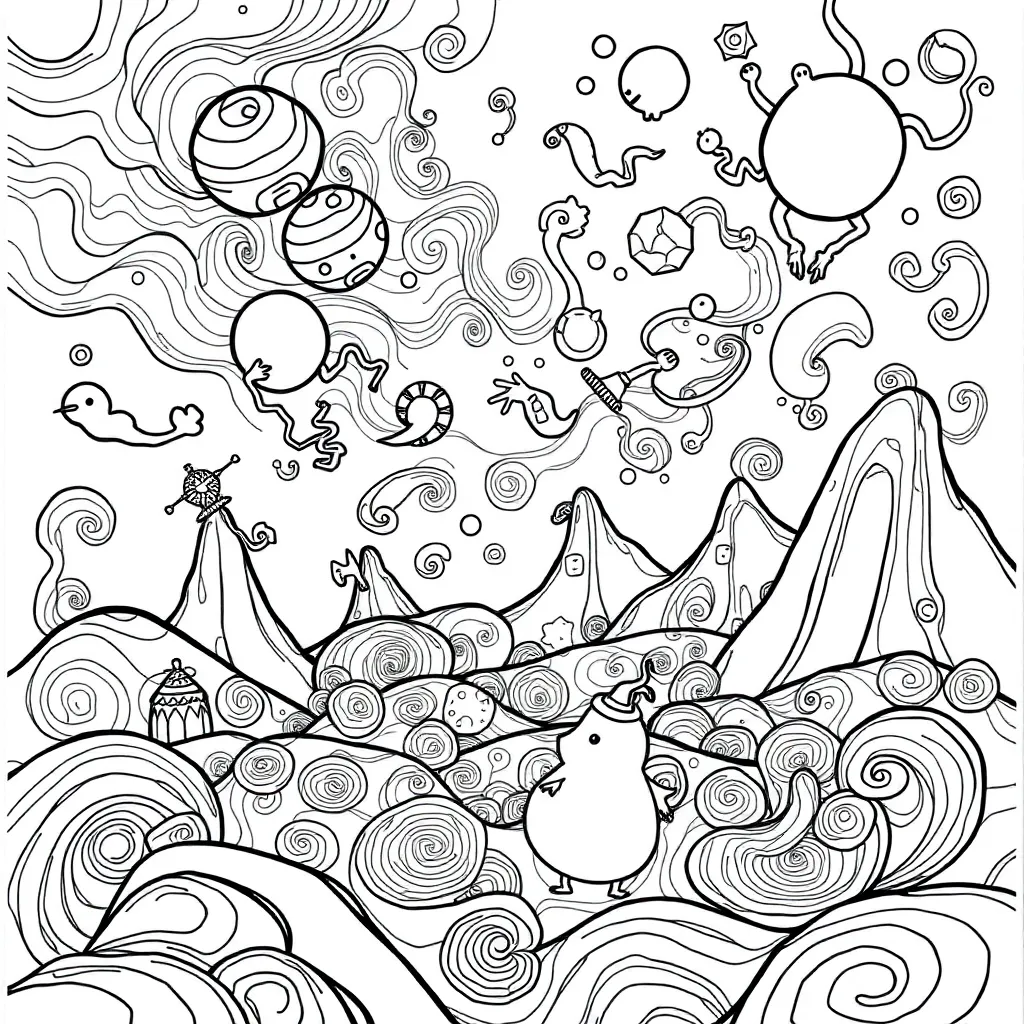 Trippy coloring page