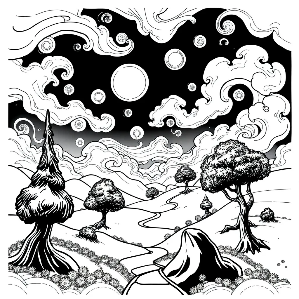 Trippy coloring page