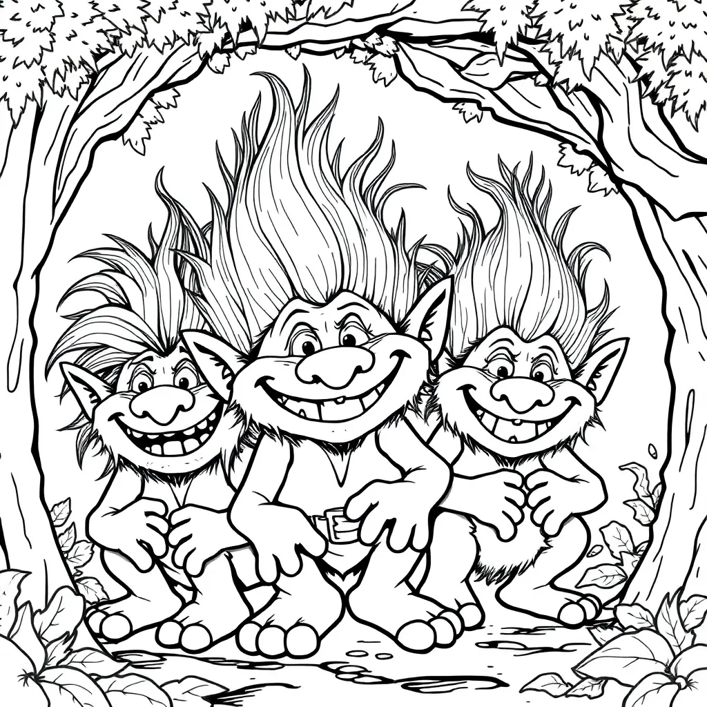 Trolls coloring page