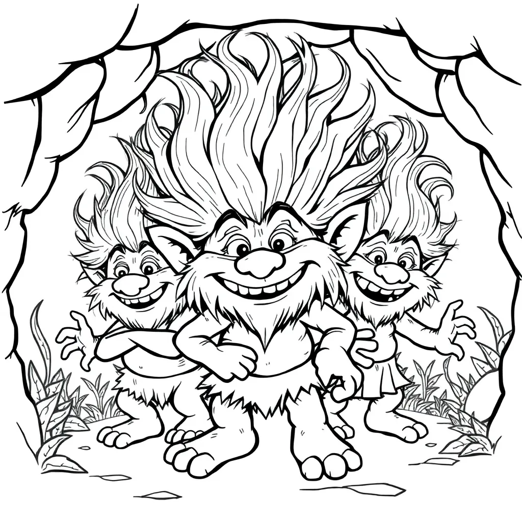 Trolls coloring page