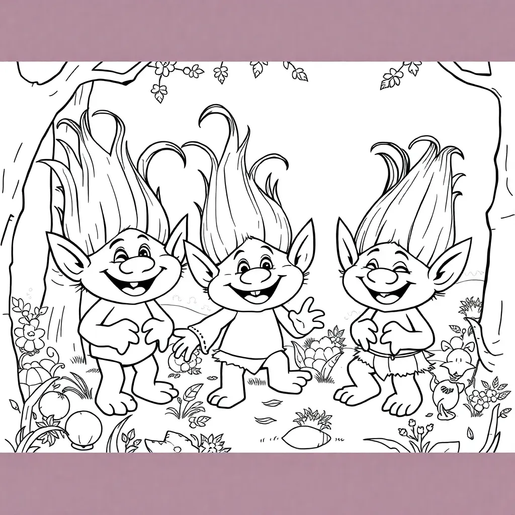 Trolls coloring page