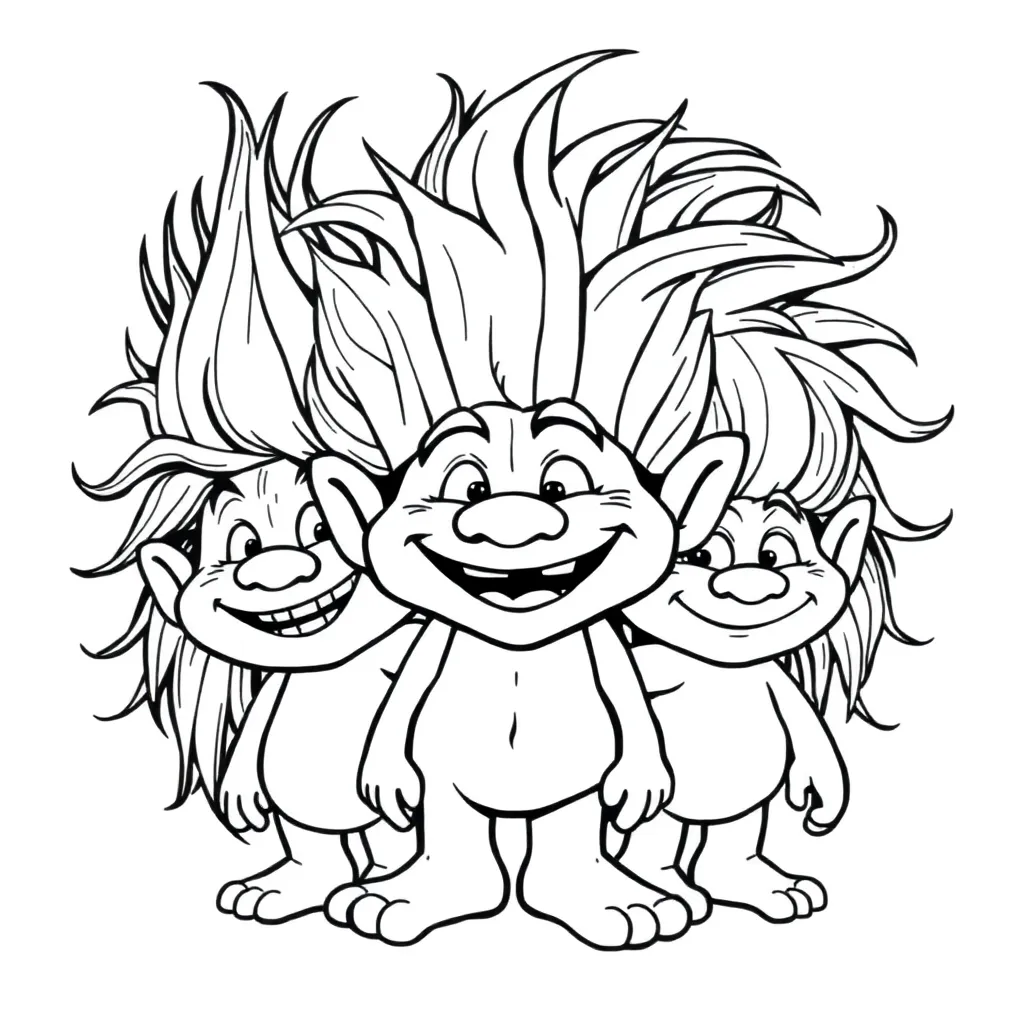 Trolls coloring page