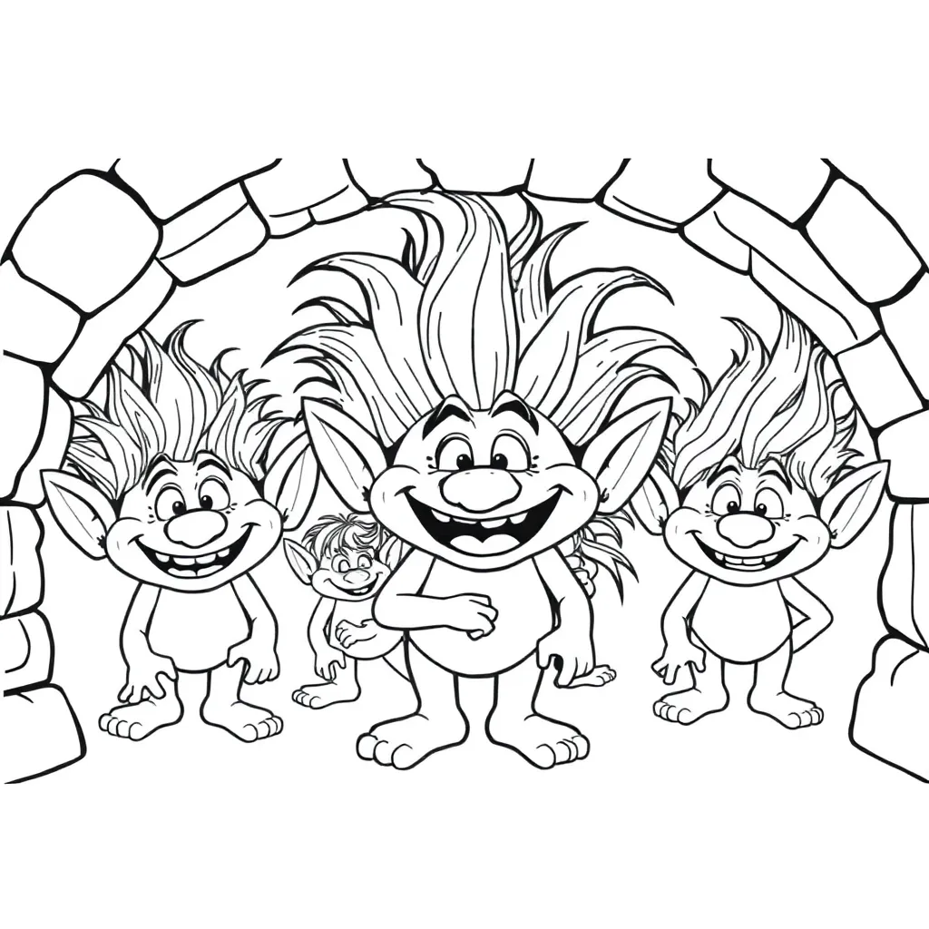 Trolls coloring page