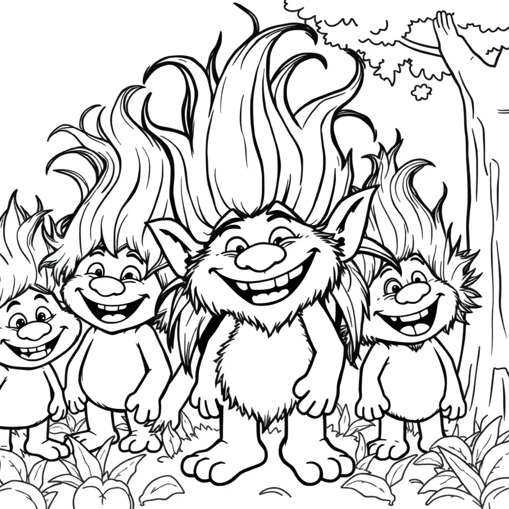 Trolls coloring page