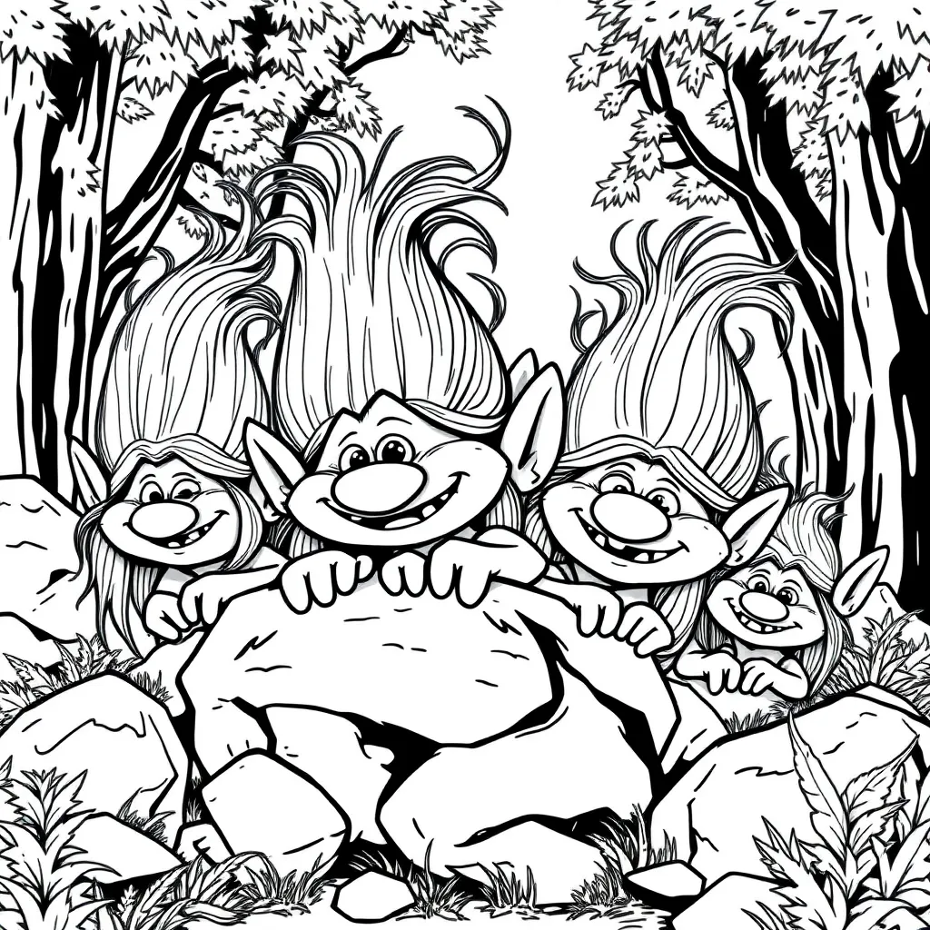 Trolls coloring page