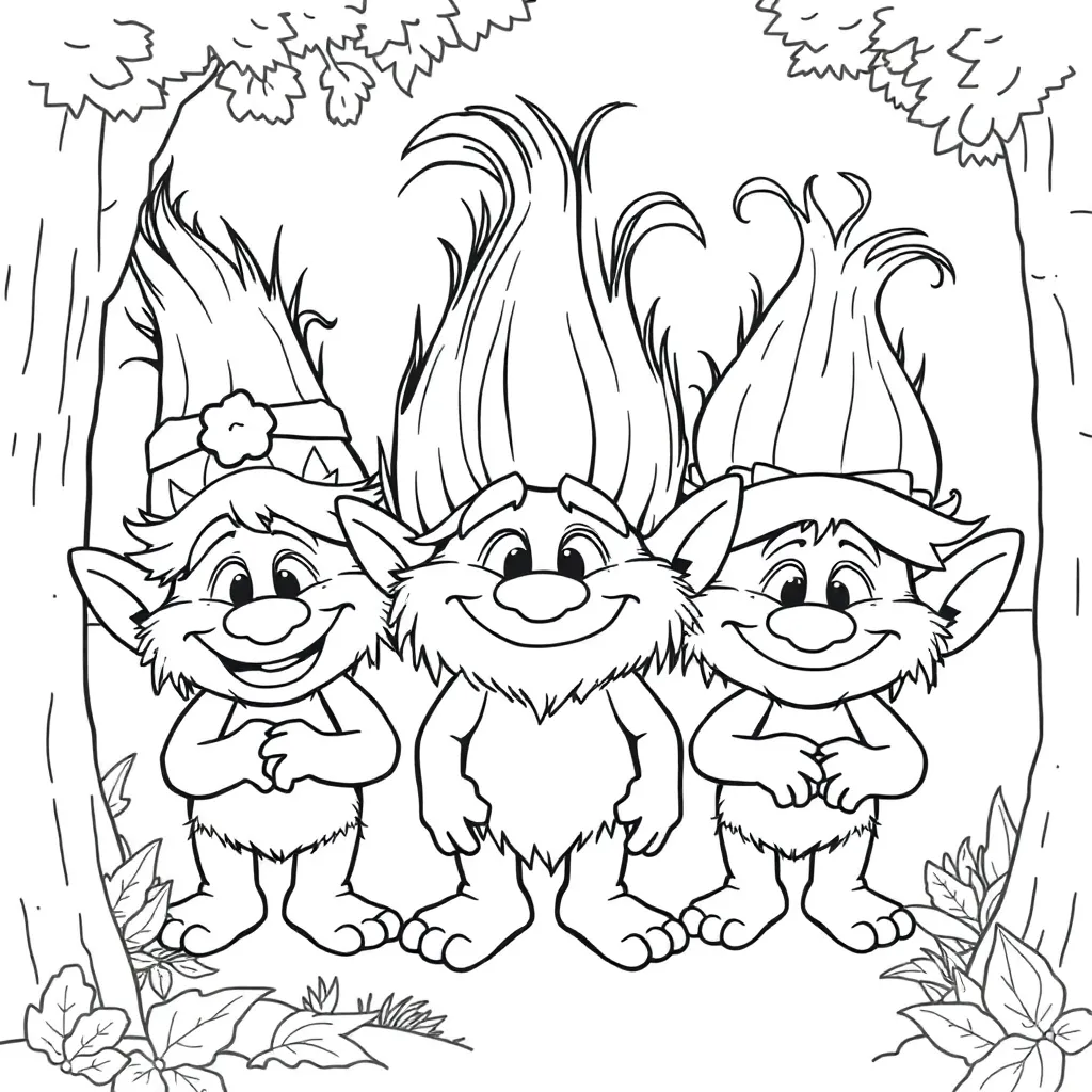 Trolls coloring page