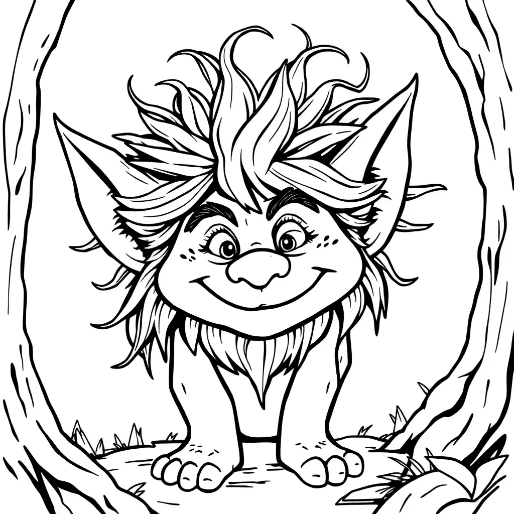 Trolls coloring page
