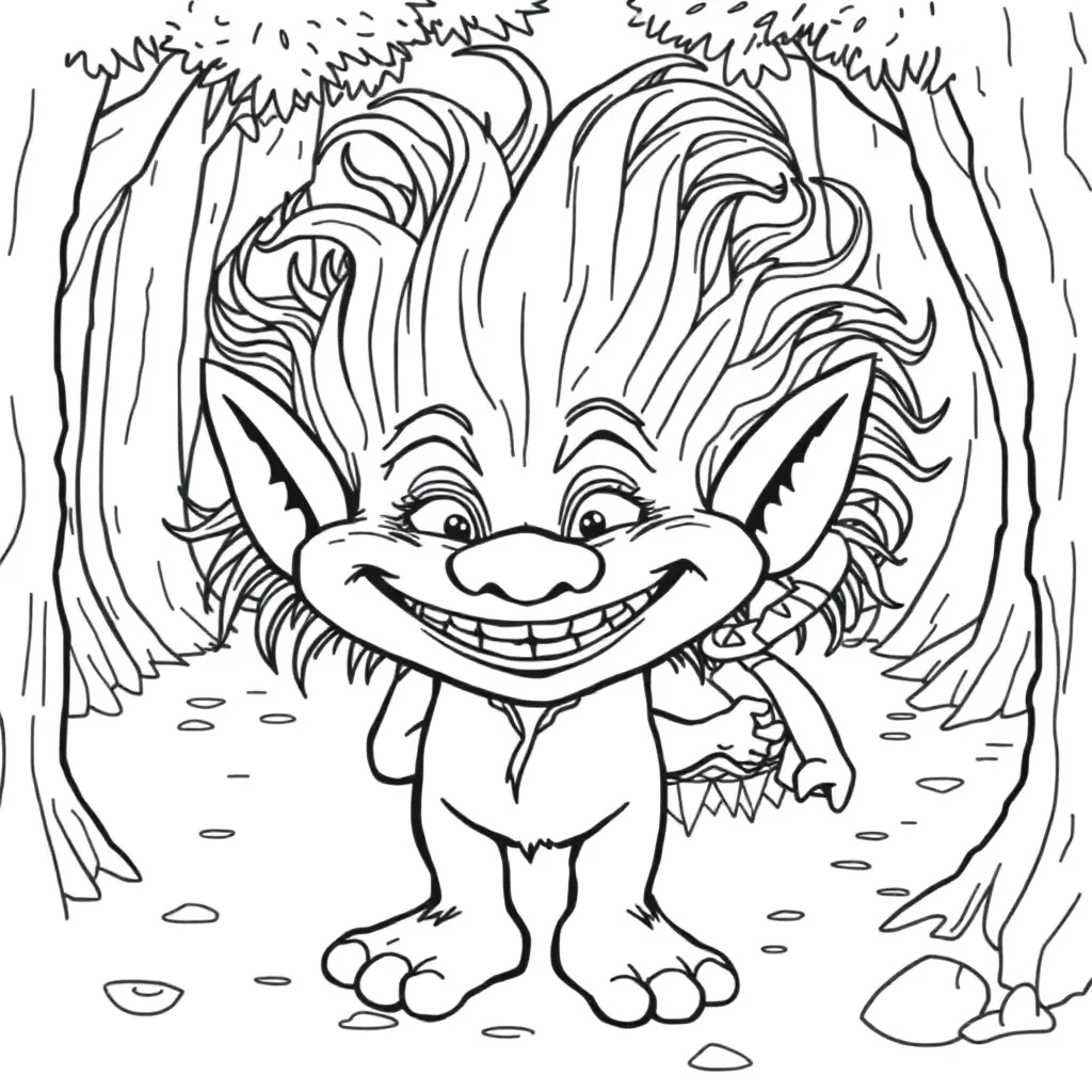 Trolls coloring page