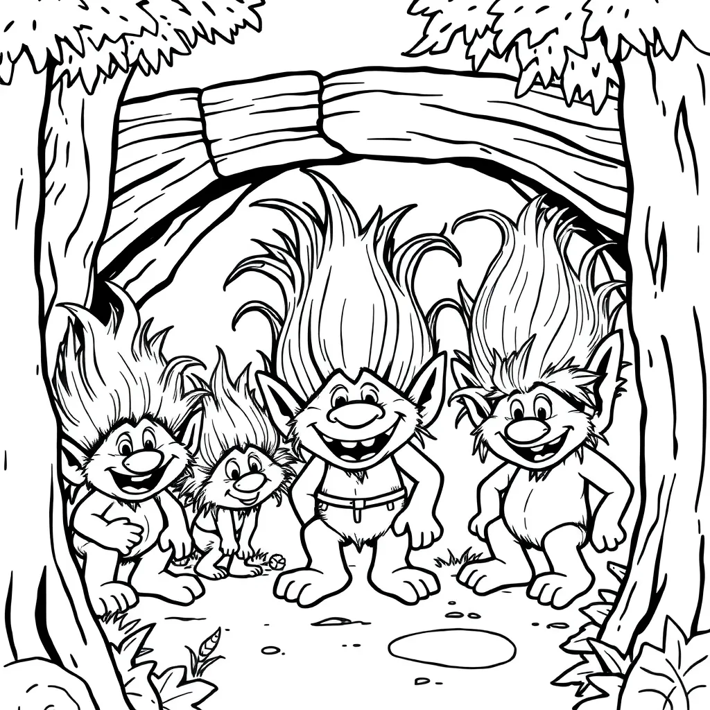 Trolls coloring page