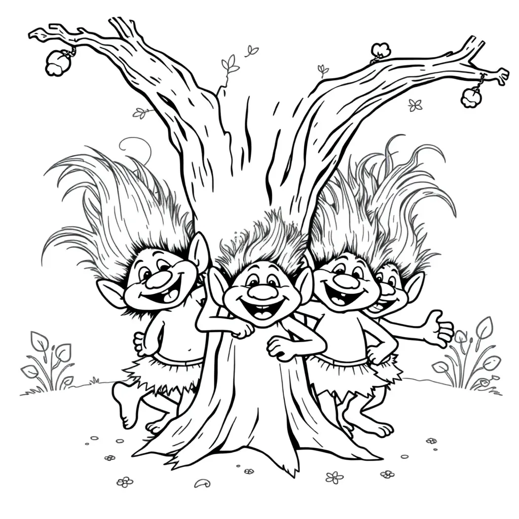 Trolls coloring page