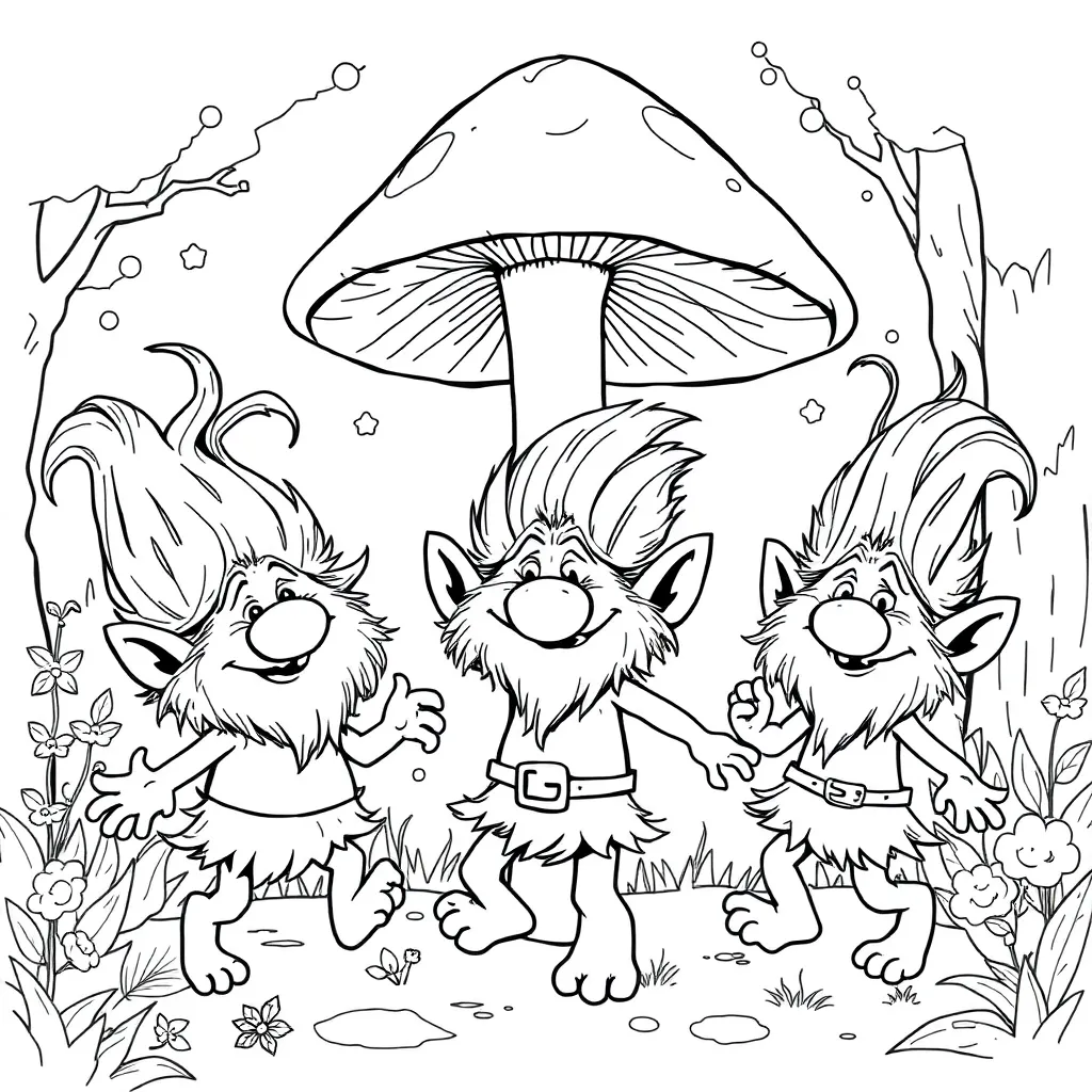 Trolls coloring page