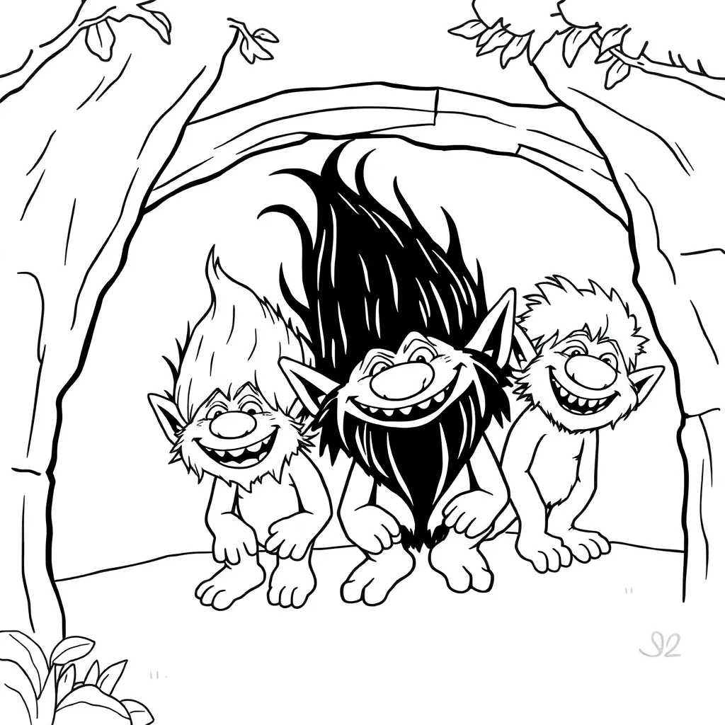 Trolls coloring page