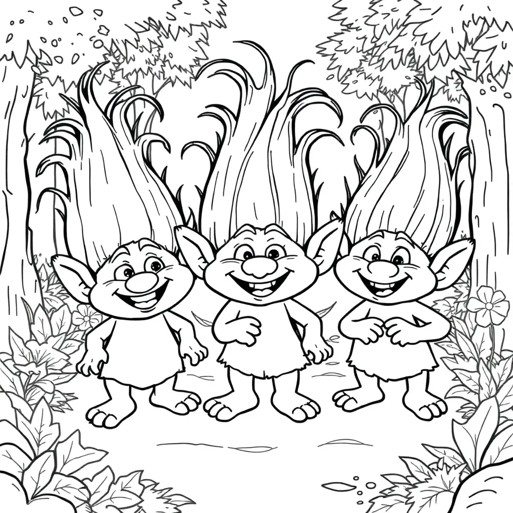 Trolls coloring page