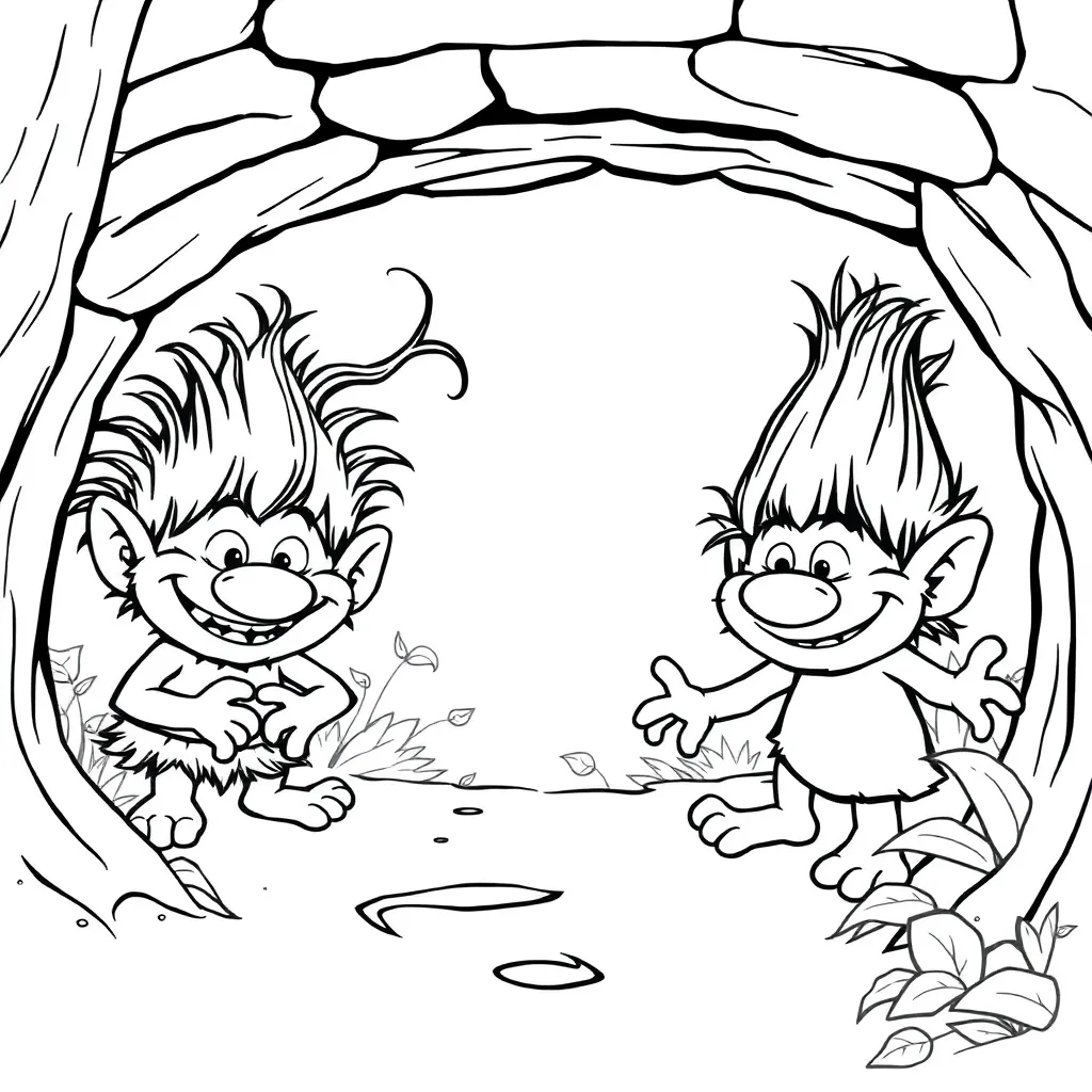 Trolls coloring page