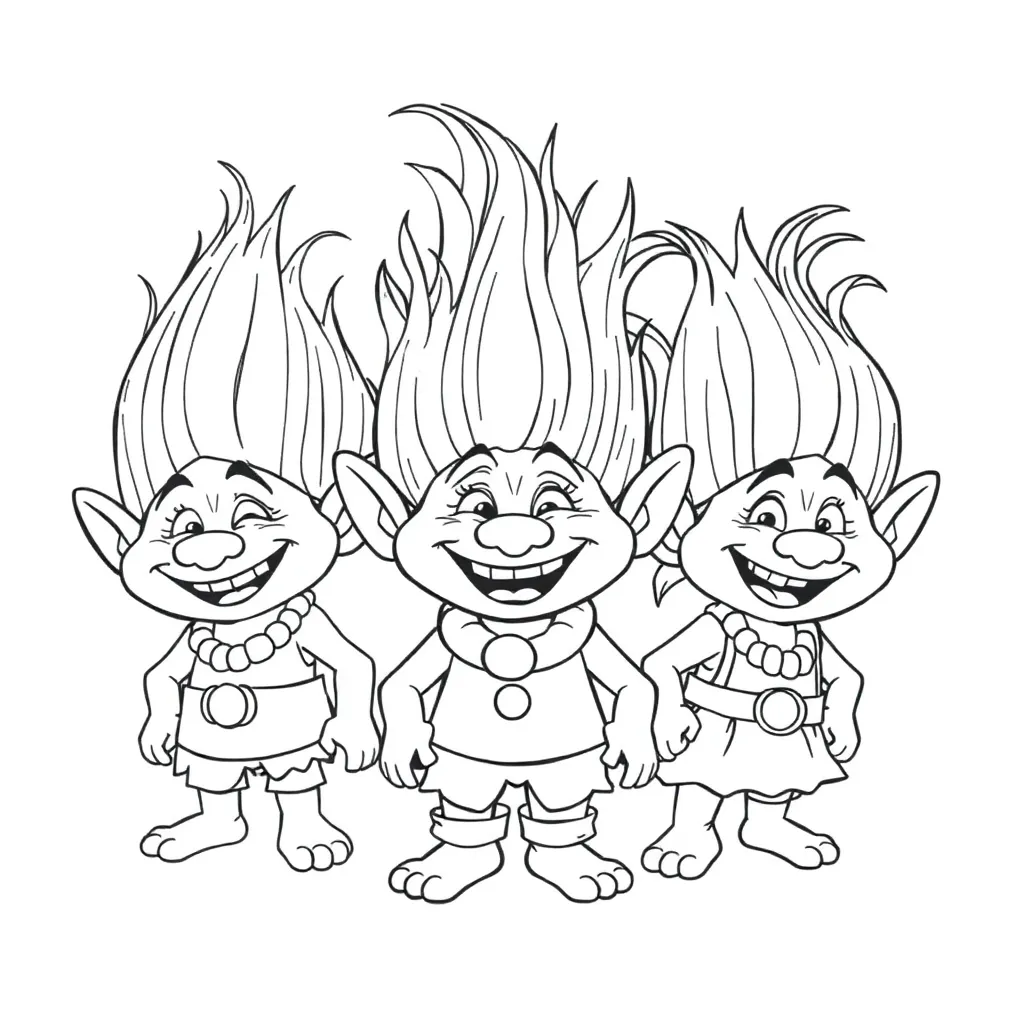 Trolls coloring page