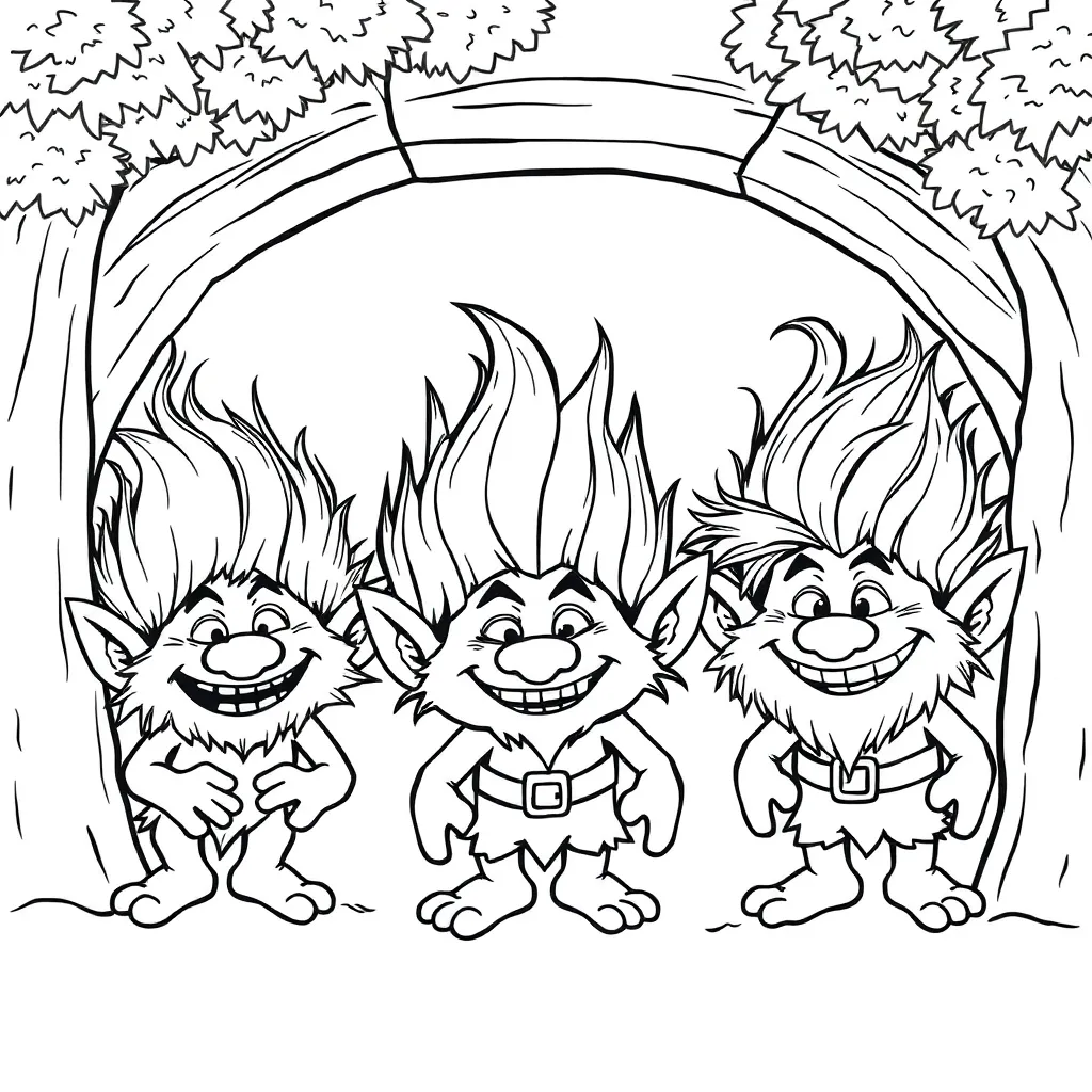 Trolls coloring page