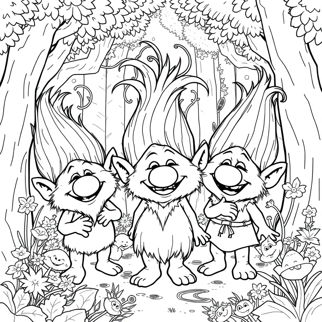 Trolls coloring page