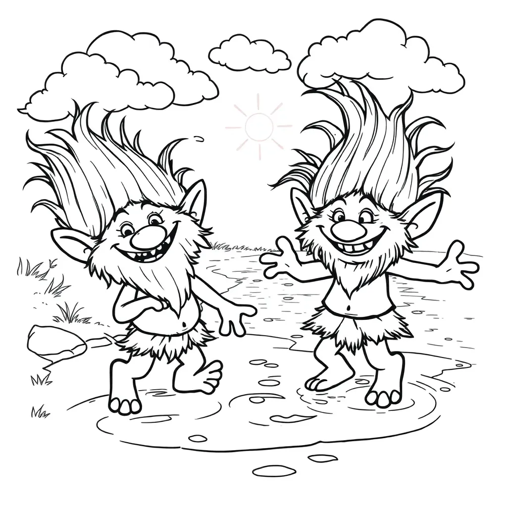 Trolls coloring page