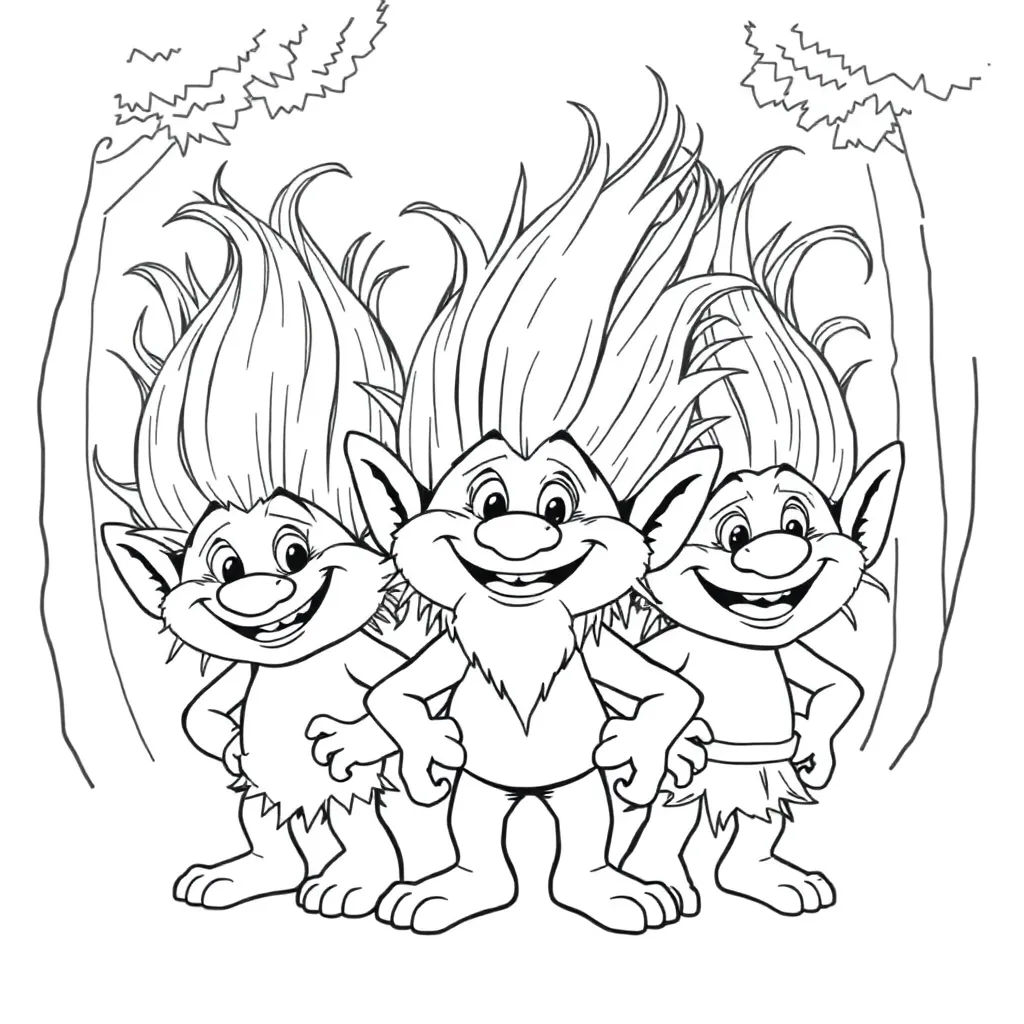 Trolls coloring page