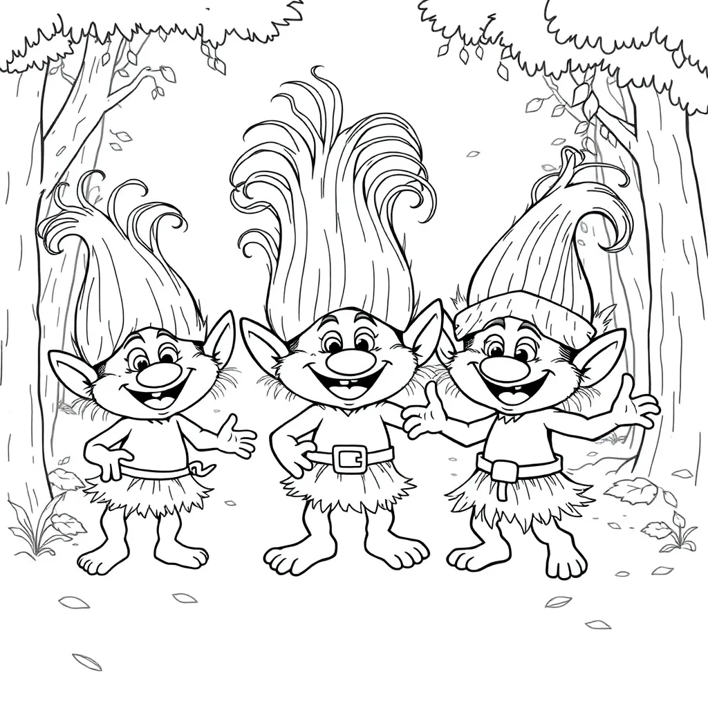 Trolls coloring page