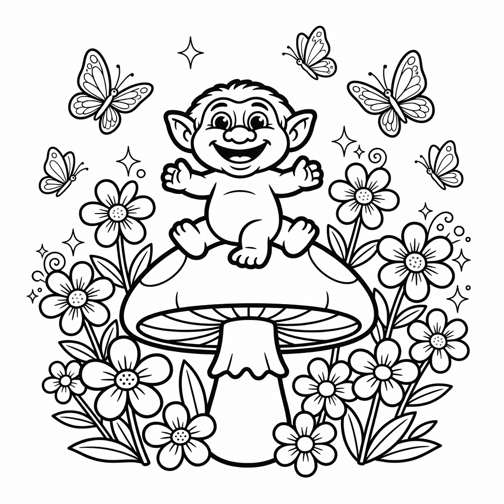 Trolls coloring page