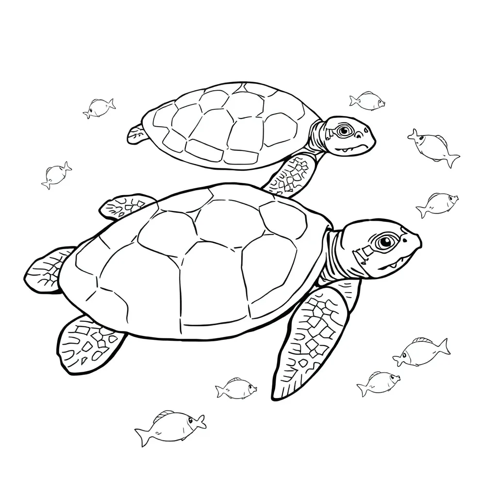 Turtles coloring page