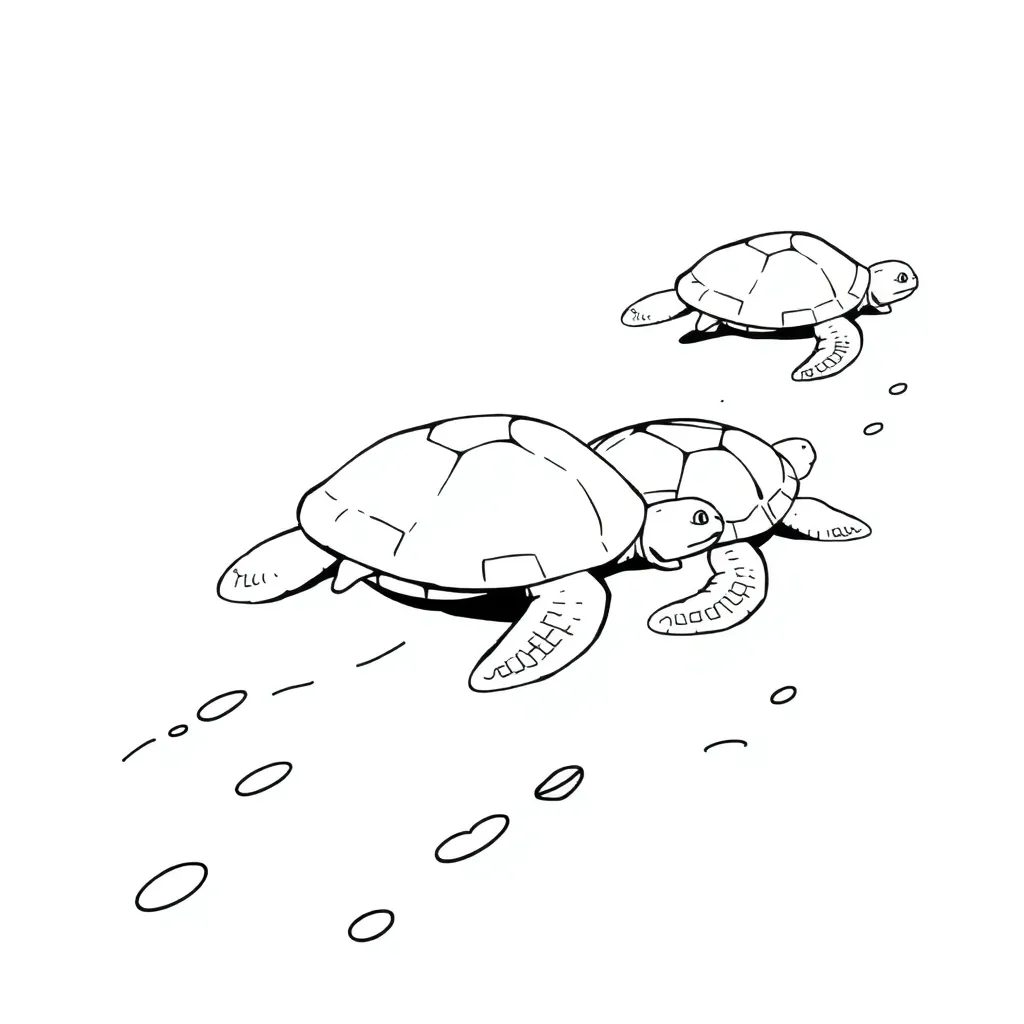 Turtles coloring page