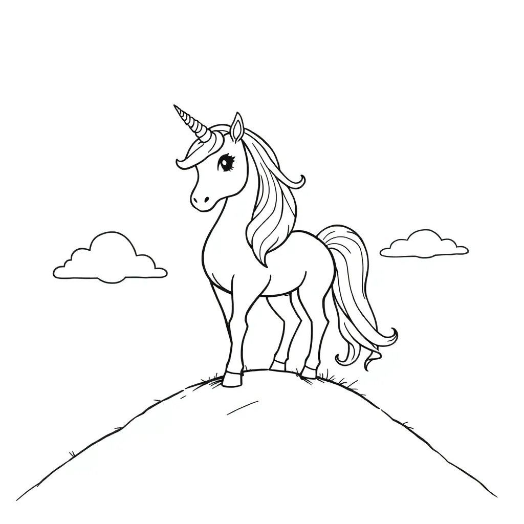 Unicorns coloring page