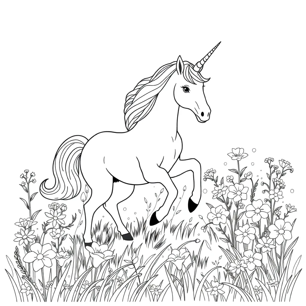 Unicorns coloring page