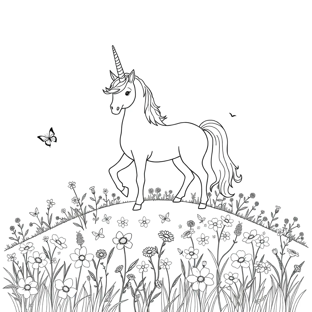 Unicorns coloring page