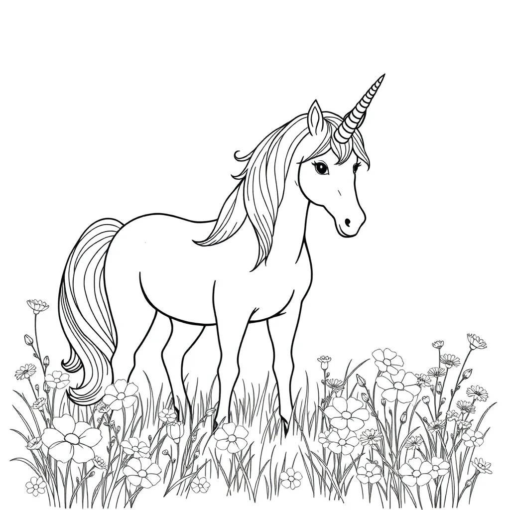 Unicorns coloring page