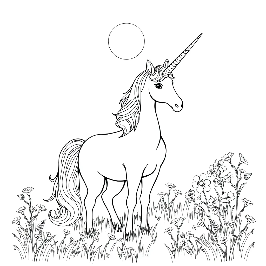 Unicorns coloring page