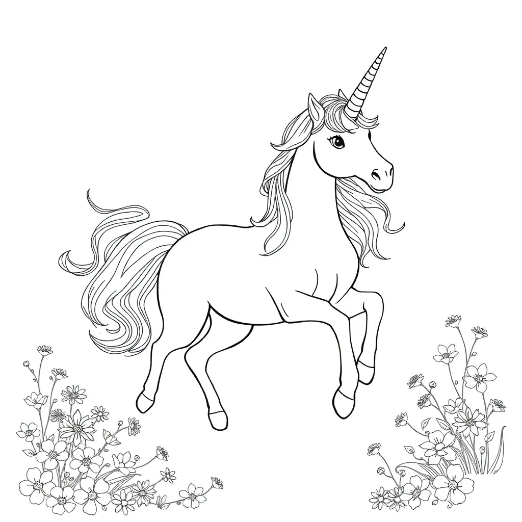 Unicorns coloring page