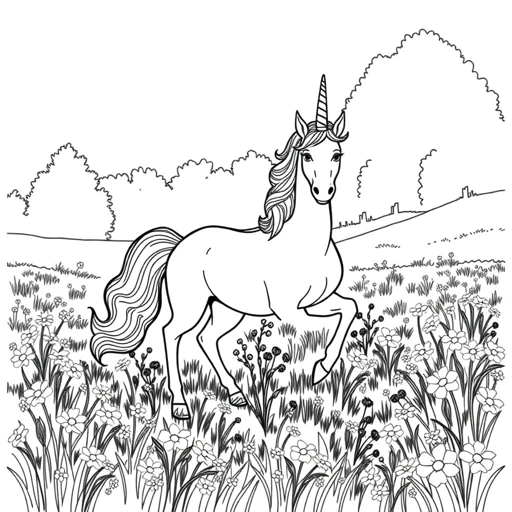 Unicorns coloring page
