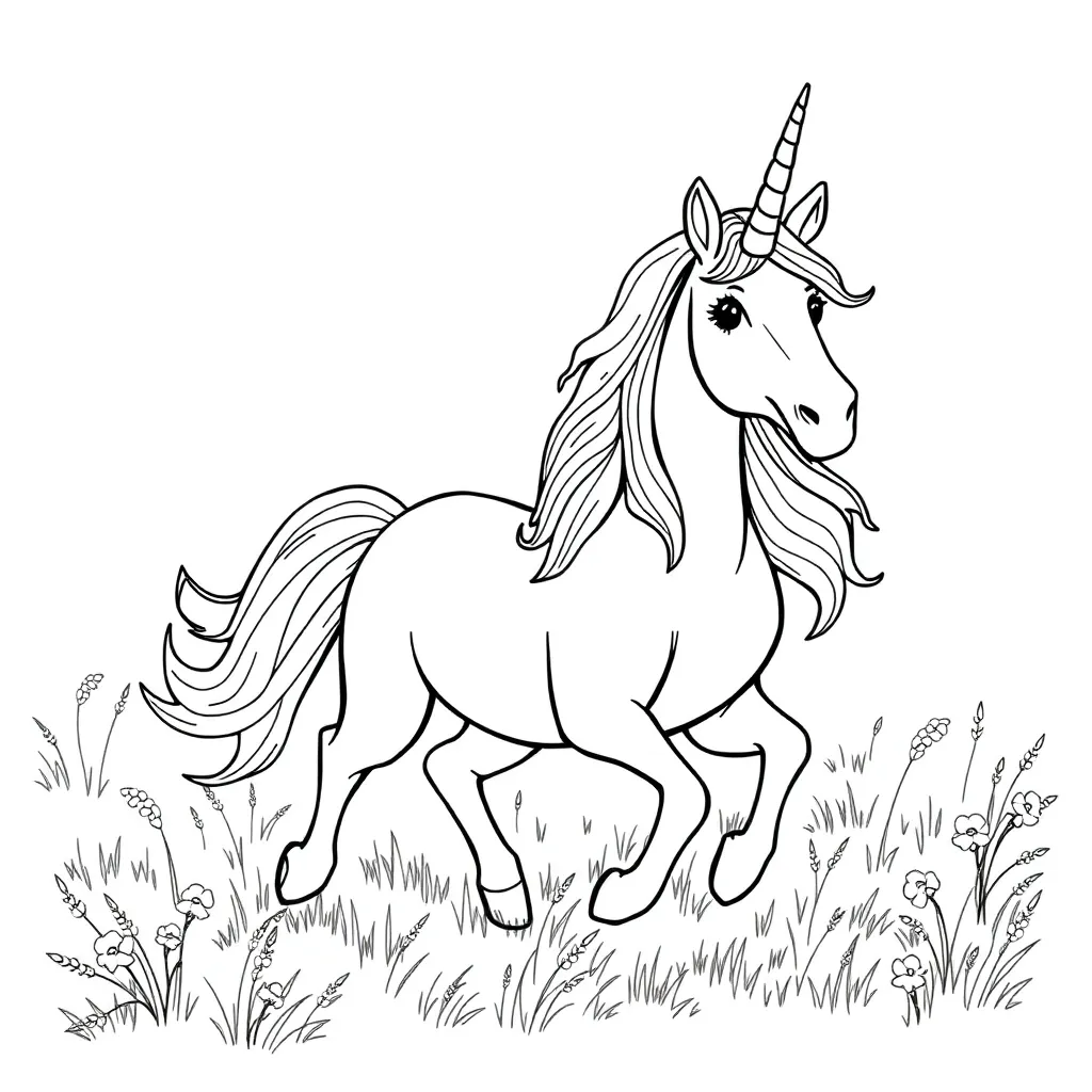 Unicorns coloring page