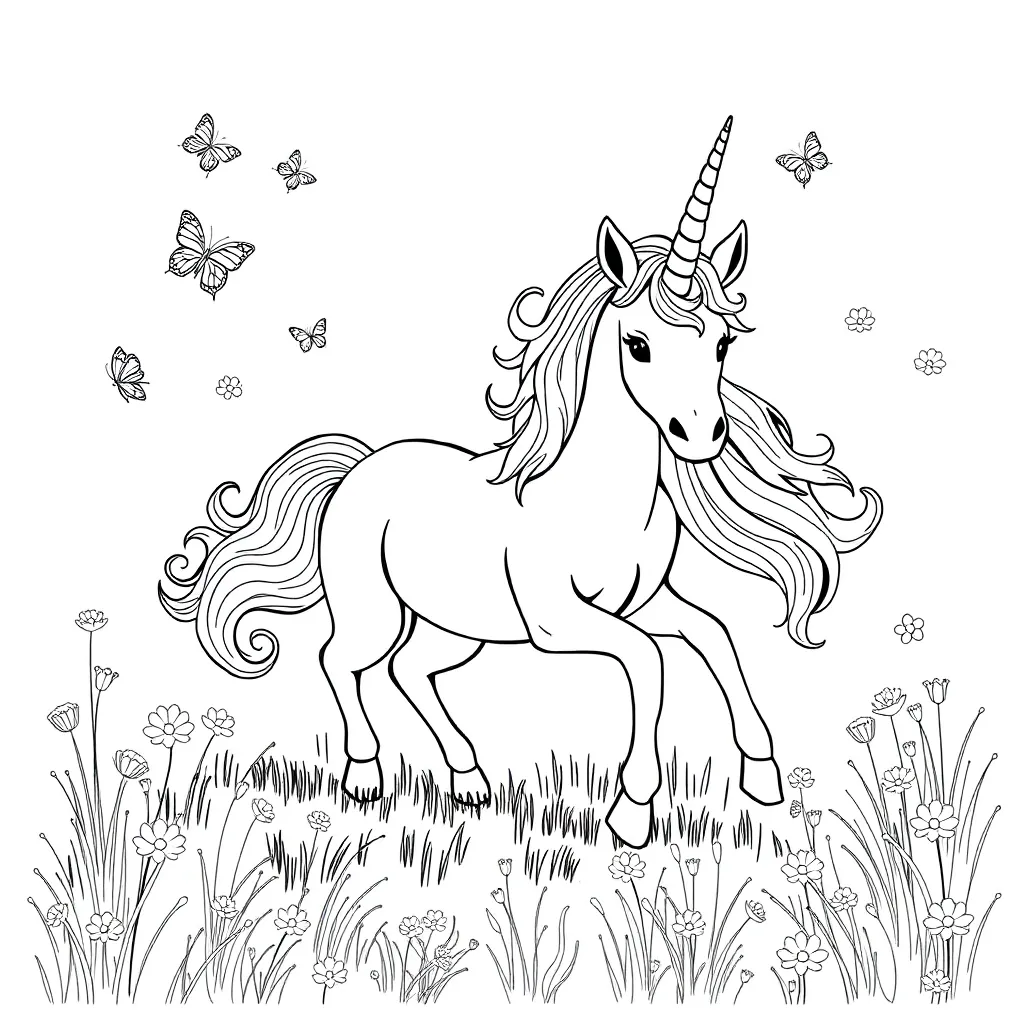 Unicorns coloring page