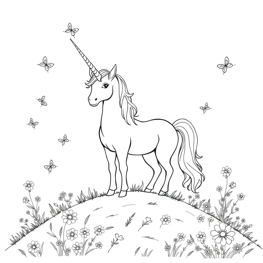 Unicorns coloring page