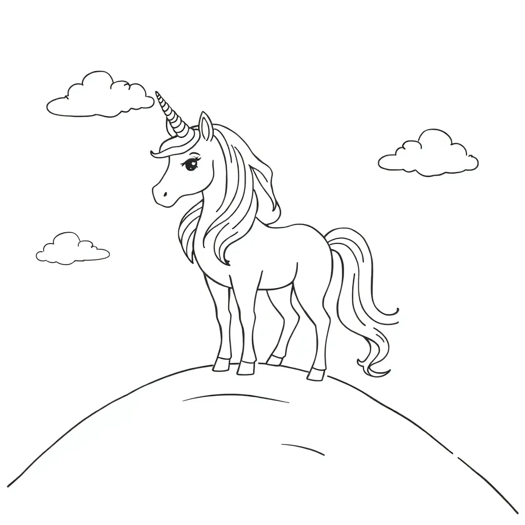 Unicorns coloring page