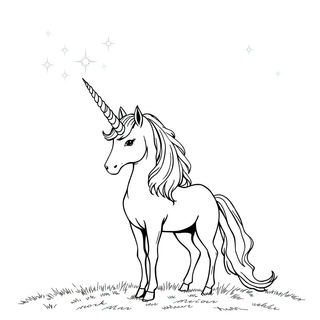 Unicorns coloring page